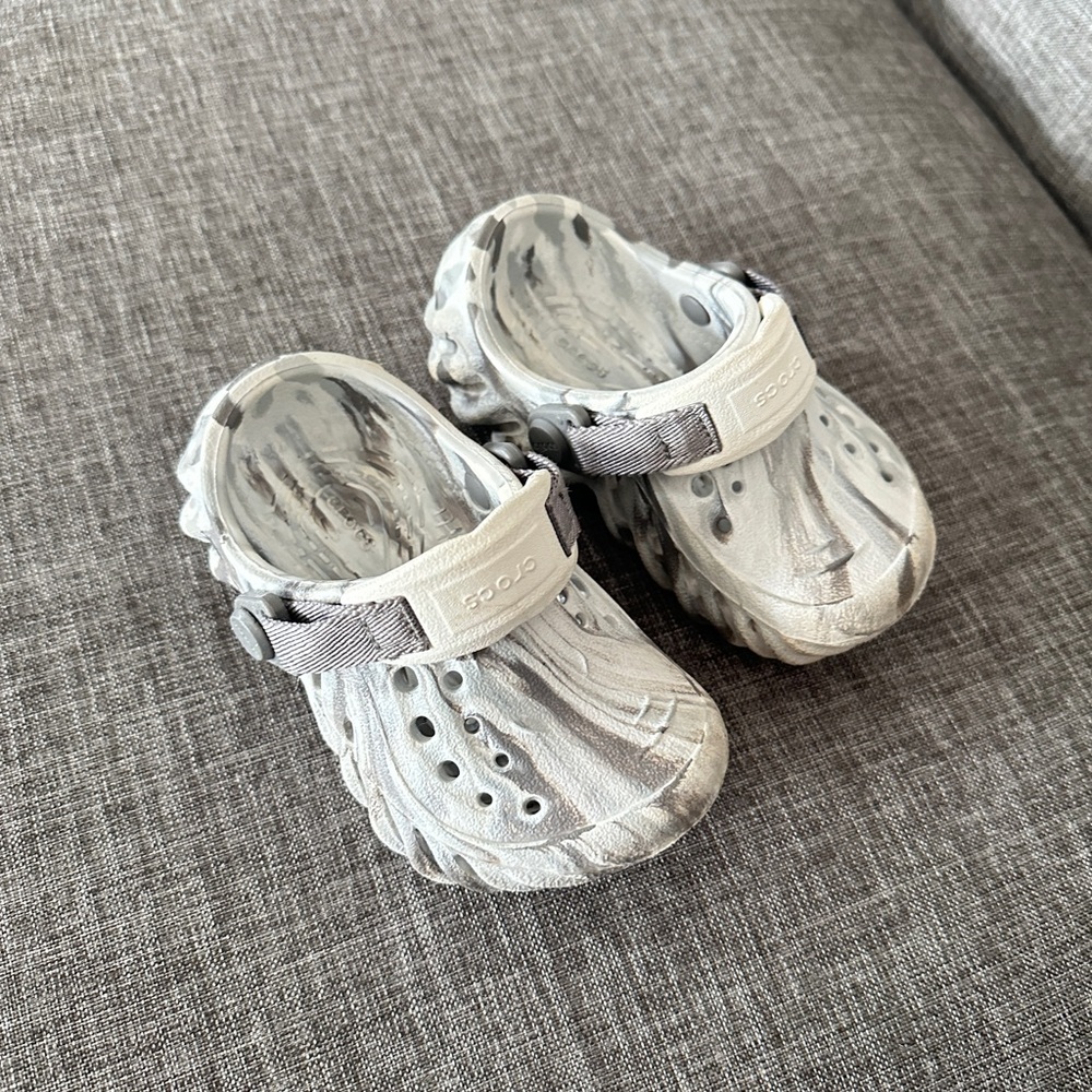 CROCS Gray Sandals with Perforated Design